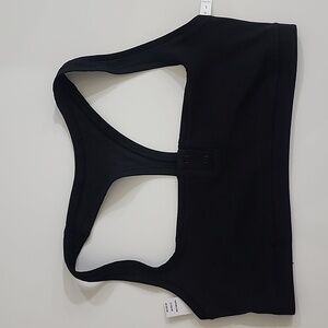 PINK Victoria's Secret Black Cotton Dorm Unlined Racerback Bralette Size L NWT